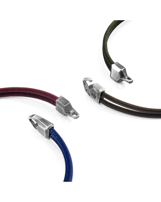 Anchor and Crew Multicolor Shadow Cromer & Round Leather Bracelet for men