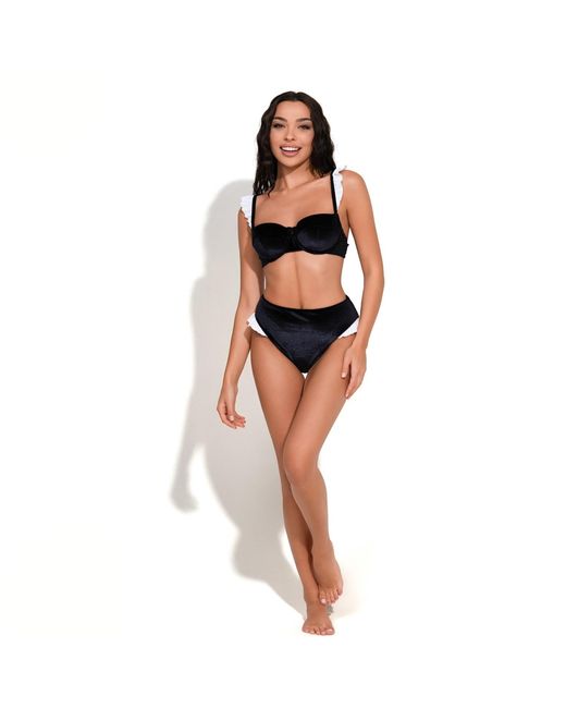 Maison Tangerine Black Capri Velvet Bikini