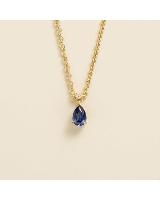 Juvetti Metallic Ori Small Pendant Necklace Sapphire & Diamond