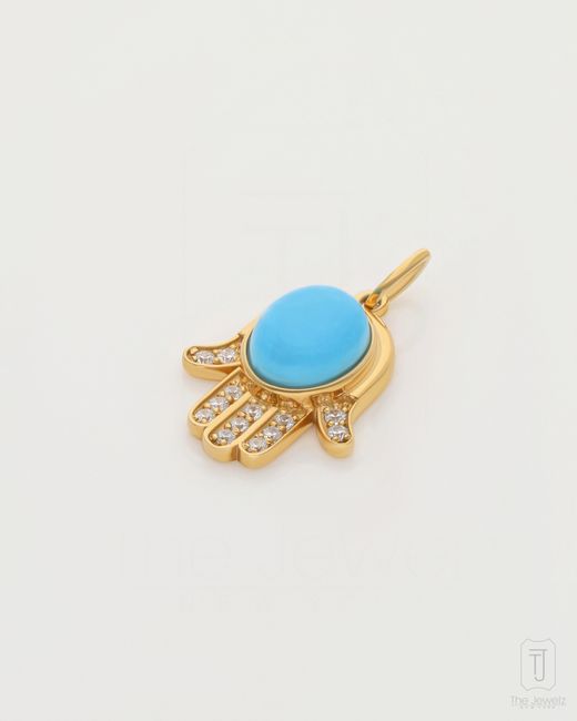 The Jewelz Blue Hamsa Charm Pendant