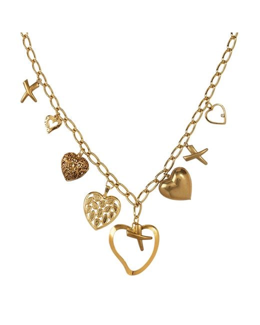 Caramel Vintage Jewellery Metallic Vintage Plated Love & Kisses Necklace
