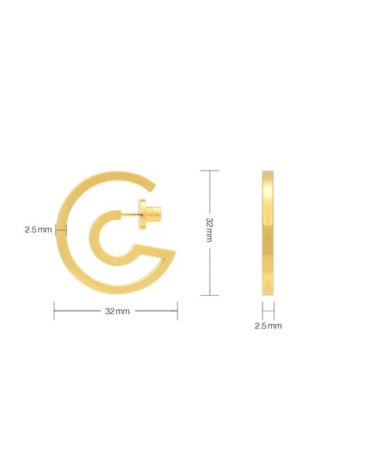 Meulien Metallic Unique Open Hoop And Huggie Earrings