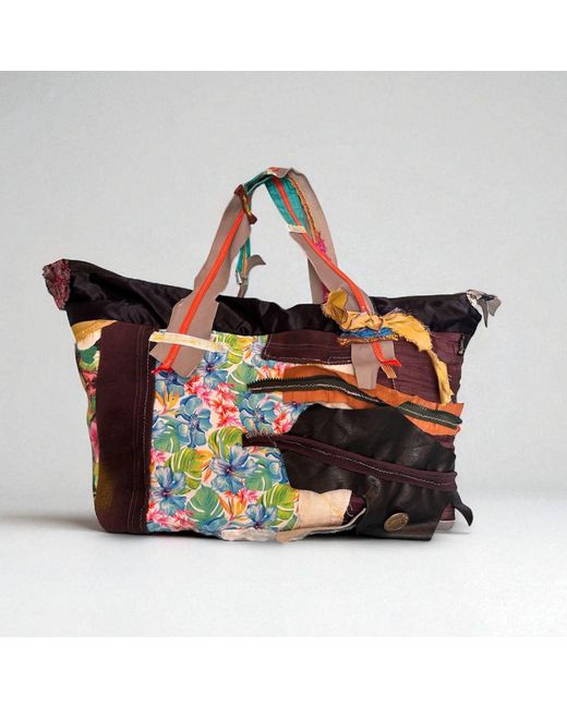 Miro Misljen Red Patchwork Asymmetric Tote