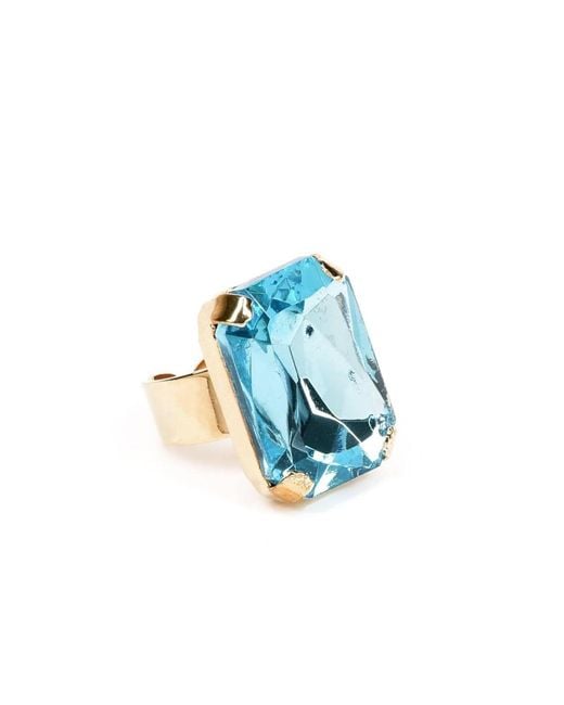 Addicted Blue Celeste Ring Plated With Light Crystal