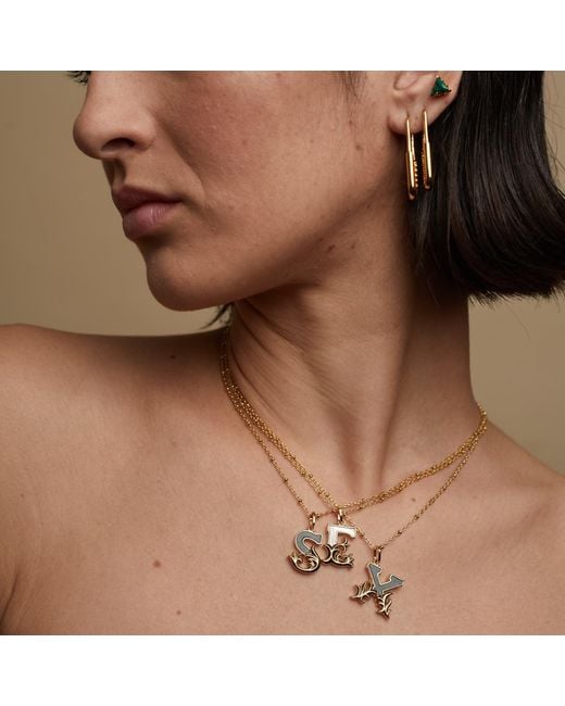 Kasun Metallic Plated & Initial Necklace With Marble