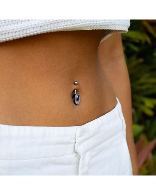 Ebru Jewelry Blue Mystic Amethyst Sterling Belly Piercing