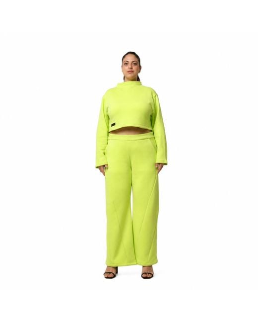 Modrn Studio Yellow Ultra-Soft Cotton Crop Sweatshirt
