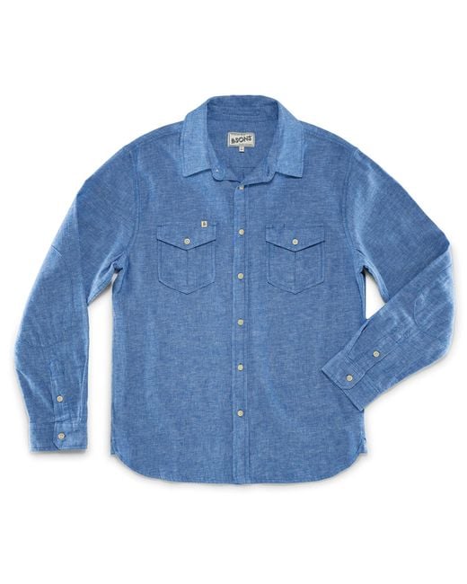 &SONS Trading Co Blue Coast Long Sleeve Shirt Chambray for men