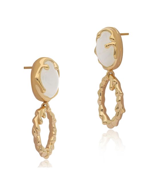 Preeti Sandhu Metallic Neutrals Molten Flame Moonstone Earrings
