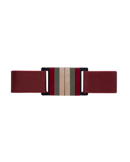 BeltBe Red Stretch Belt With Acrylic Buckle