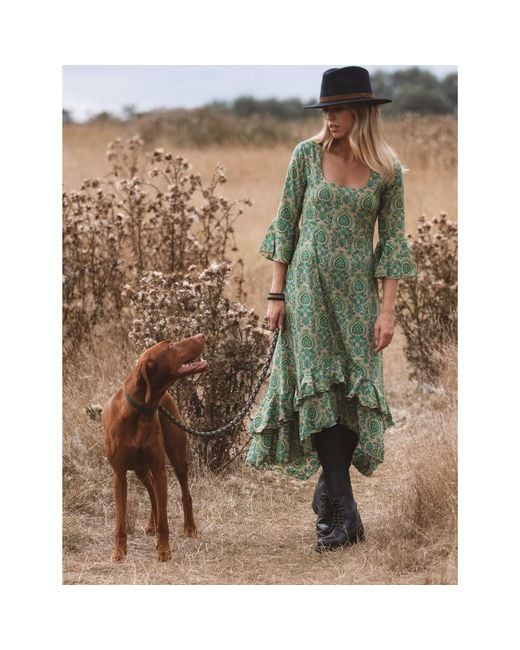 At Last Green Victoria Midi Dress