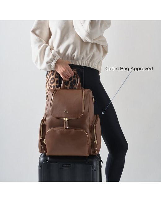 Kerikit England Brown Amber Nutshell Leather Backpack