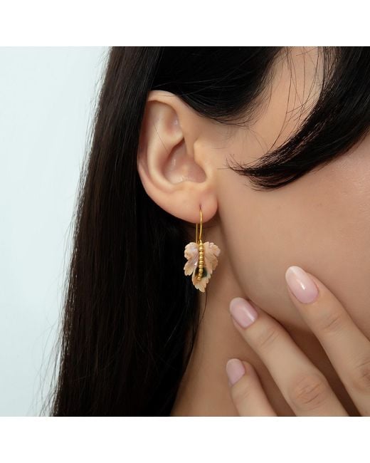 Milou Jewelry Metallic Agate Leaf Earrings
