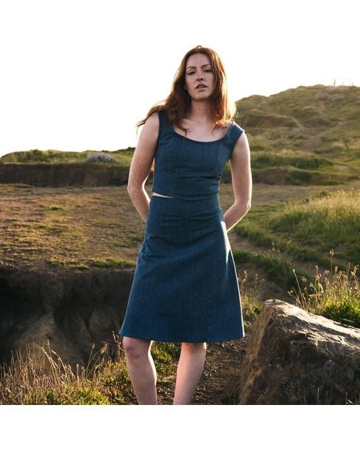 Italia A Collection Blue Denim Flare Skirt