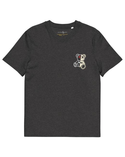 Anchor and Crew Black Heather Four Busy Doing Nothing Editions Organic Cotton T-Shirt