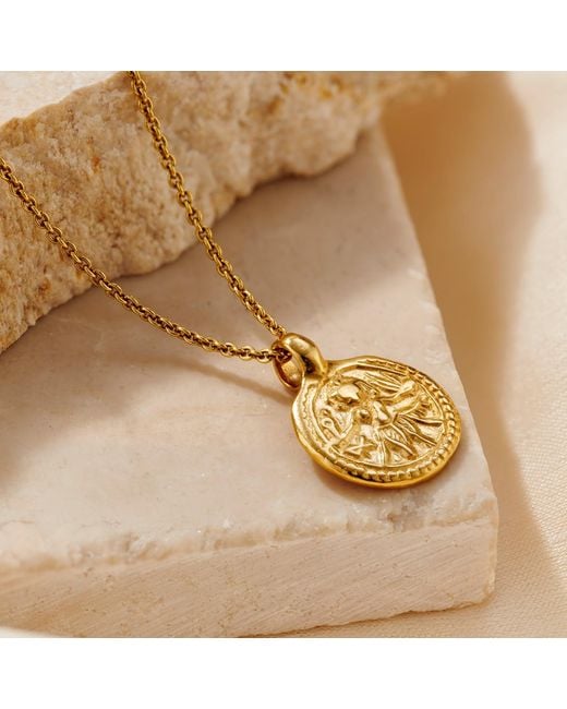 Posh Totty Designs Metallic Plated Vintage Style Circle Lucky Deity Charm Necklace