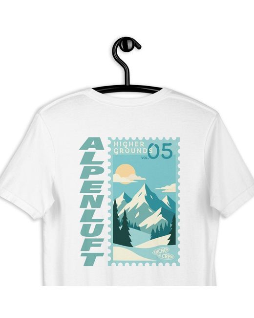 Anchor and Crew Blue Higher Grounds Postmark Organic Cotton T-Shirt