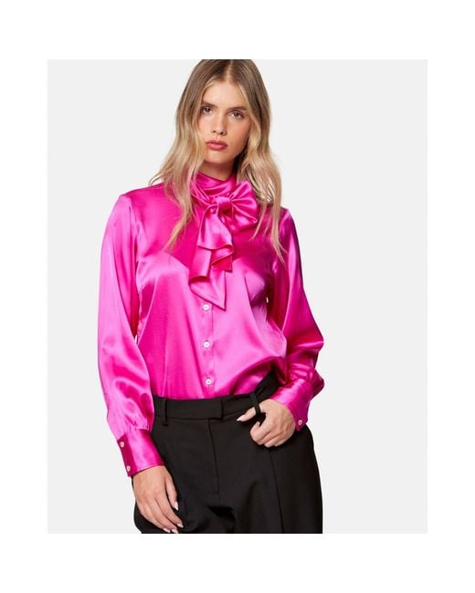 Helen Mcalinden Pink Anastasia Cyclamen Silk Pussybow Blouse