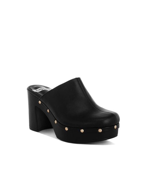 Rag & Co Black Benji Recycled Leather Clogs