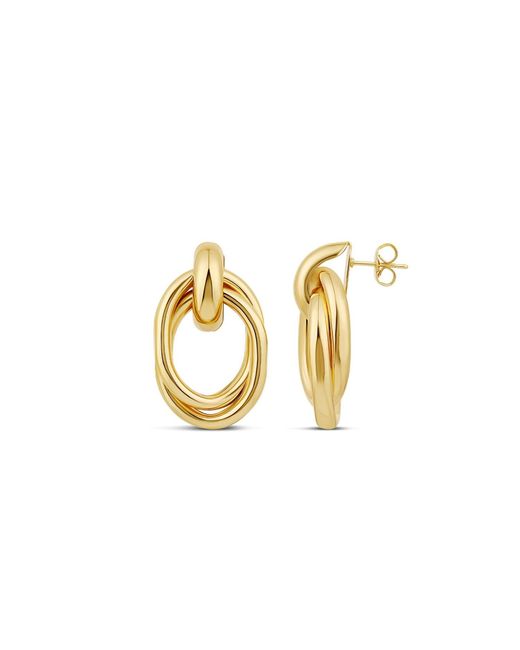SHYMI Metallic Twisted Oval Drop Earrings