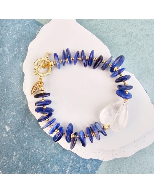 Farra Blue Kyanite With Heart Quartz Bracelet