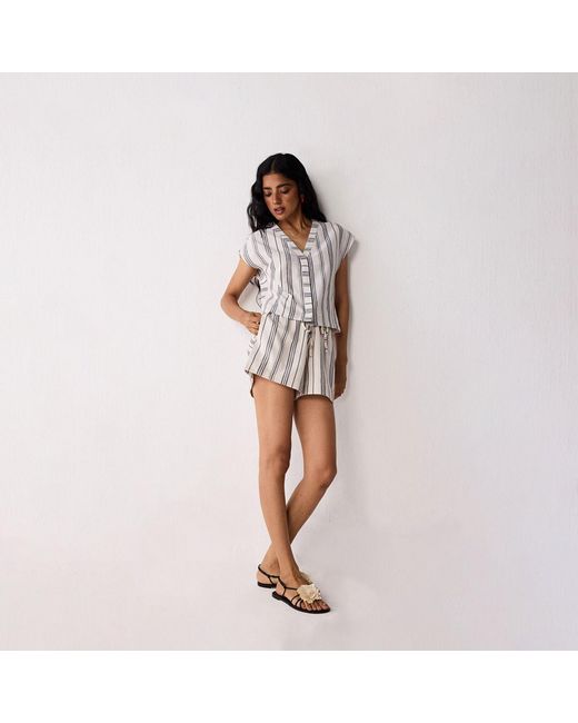REISTOR White Regular Drawstring Shorts
