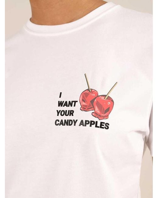 blonde gone rogue White Candy Apples Graphic Print T-Shirt, Organic Cotton