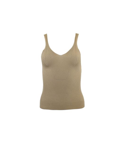 Theo the Label Yellow Eos Ribbed V-tank Top
