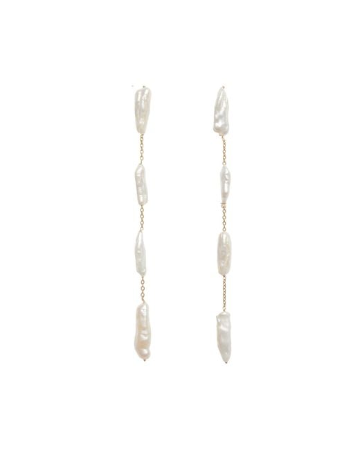 Lavani Jewels White Iris Keshi Pearl Earrings