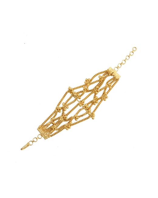 Meraki by Rashmi Bajaj Metallic Golden Bloom Layered Bracelet