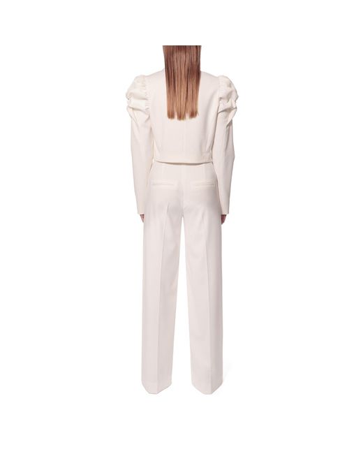 AGGI by HALEWSKI White Naya Aesthetic Short Blazer With Puffed Sleeves