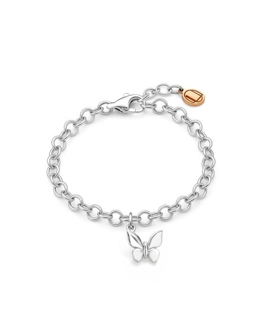 Unaloe Metallic Butterfly Charm Adjustable Bracelet