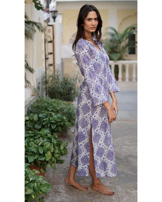 La Mandarine Blue Kaftan, Beach Dress, Kaftan Dress, Beach Kaftan, Luxury Beach Cover-Up