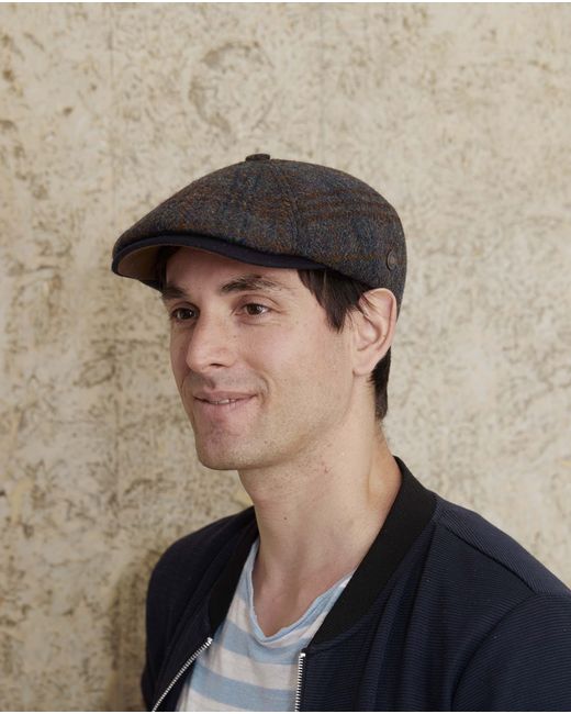 Dasmarca Hats Gray Aaron Harris Tweed Wool Cap With Earflaps for men