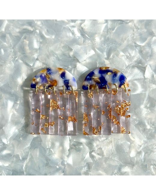 CLOSET REHAB Blue Fringe Earrings