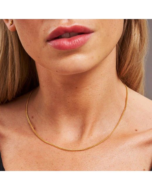 7879 Metallic Diamond Cut Curb Chain Necklace