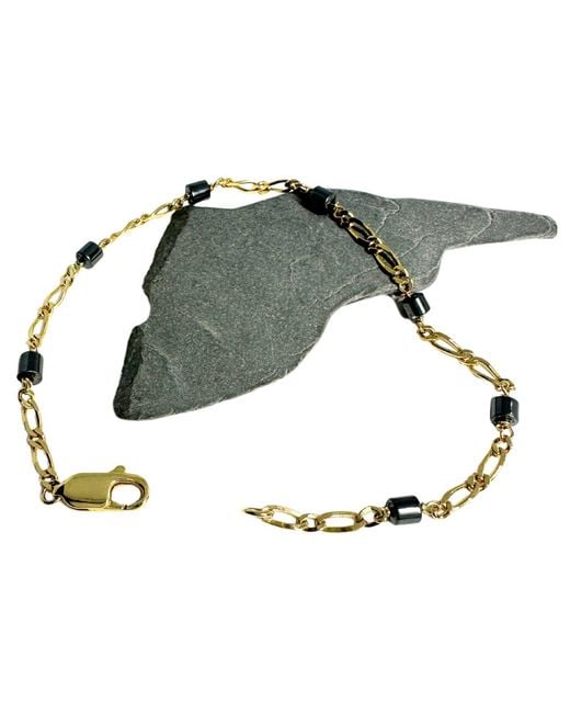 Tg-Jewellery by Tamara Gervasio Metallic Hematite Figaro Chain Bracelet for men