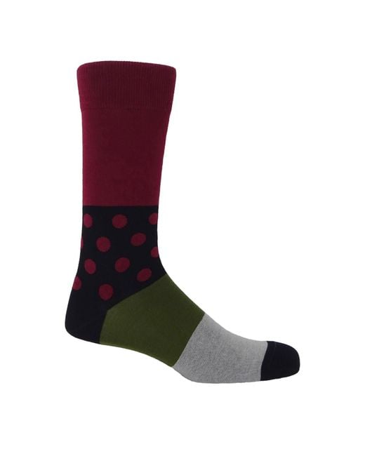 Peper Harow - Made in England Red Mayfair Socks Bundle for men