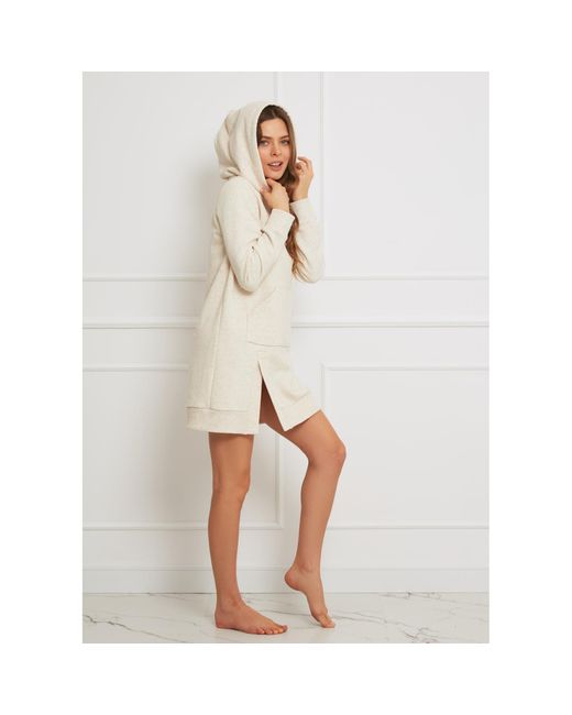 Oh!Zuza White Neutrals Hooded Dress