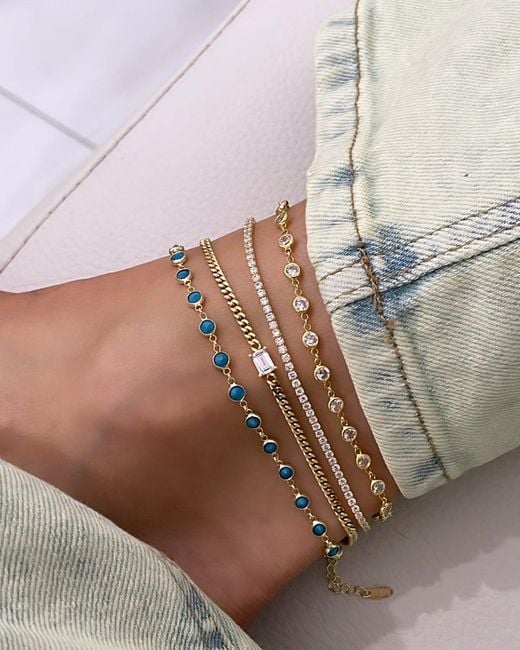 SHYMI White Curb Chain With Stone