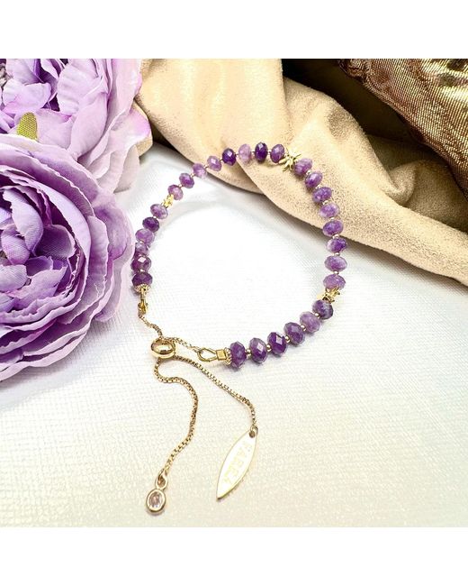 Farra Metallic Amethyst Adjustable Bracelet