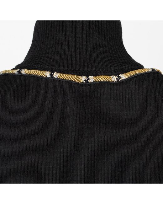House of Laines London Black Laines Couture Quarter Zip Jumper With Embellished Wrap Snake