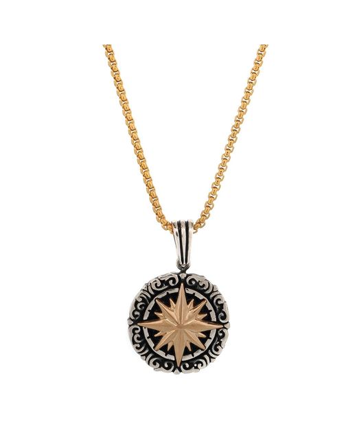 Ebru Jewelry Metallic Wanderer Compass Pendant Necklace For for men