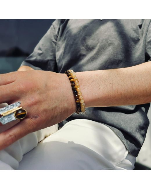 Farra Metallic Citrine Flexible Bracelet for men