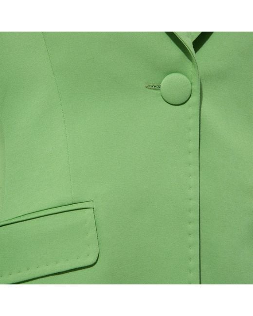 Femponiq Green Puff-Shoulder Tailored Blazer