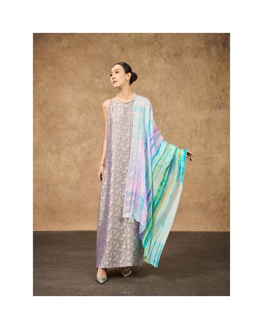 Silk and Bears Blue Pastel Brushstroke Silk Scarf – Hand-Dyed Mulberry Silk