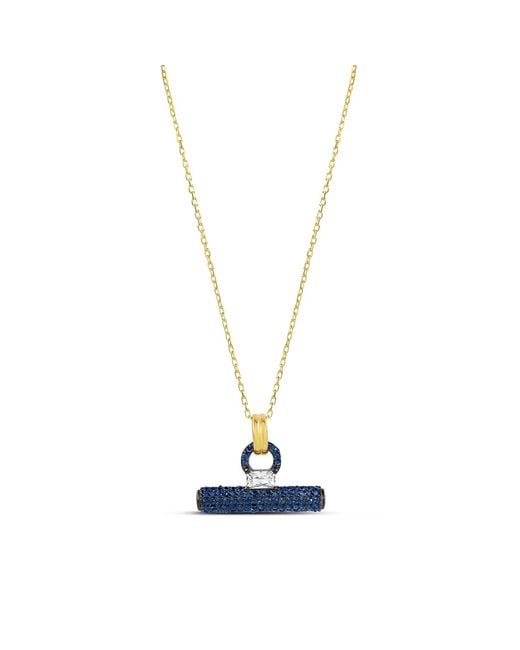 SHYMI Metallic Pave T Bar Necklace
