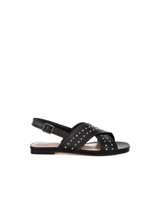 Rag & Co Black Calluna Stud Embellished Buckled Flats