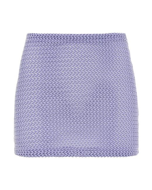 Montce Purple Lavender Crochet Micro Skirt