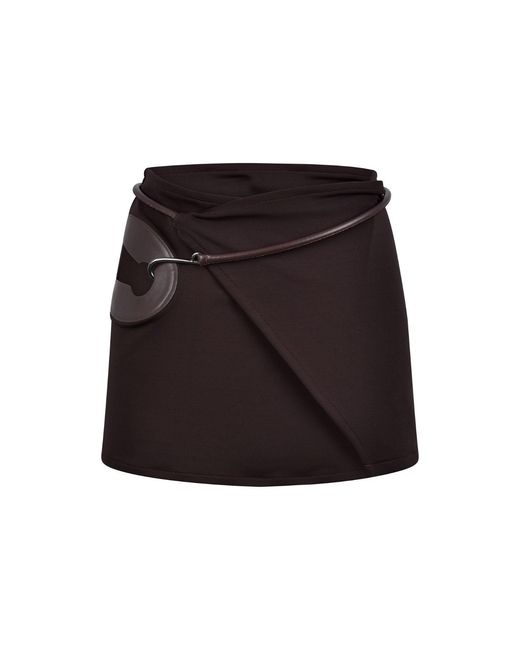 Bianca Resortwear Black Bruna Wrap Mini Skirt
